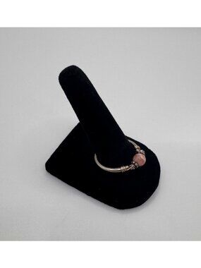 Avon 925 Rhodochrosite Spinner Ring Pink Stone Size 10.5 Vintage Signed